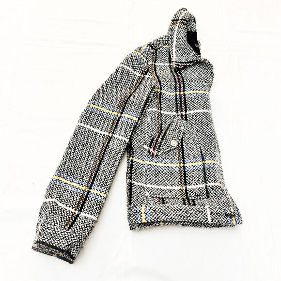 Scotch & Soda Souvenir des Alpes Tweed Plaid Woven Button Jacket Size Small - Picture 6 of 6